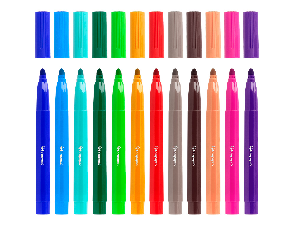 FEUTRE COLORIAGE LIDERPAPEL JUMBO LONGUEUR CRITURE 800M POINTE NYLON 5MM DIAMTRE TUI PLASTIQUE 12 UNITS