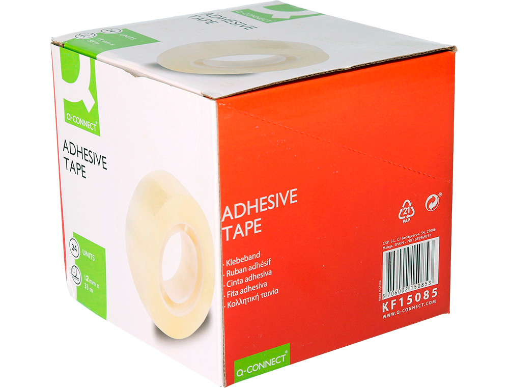 RUBAN ADHSIF Q-CONNECT 33MX12MM SACHET CELLOPHANE