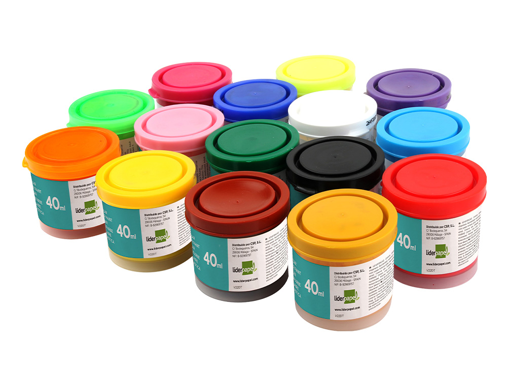 GOUACHE SCOLAIRE LIDERPAPEL COLORIS ROUGE POT 40ML