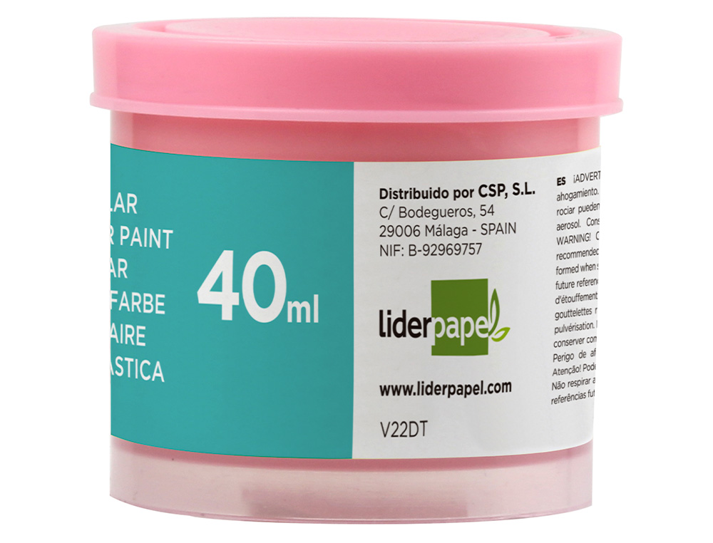 GOUACHE SCOLAIRE LIDERPAPEL COLORIS ROSE POT 40ML