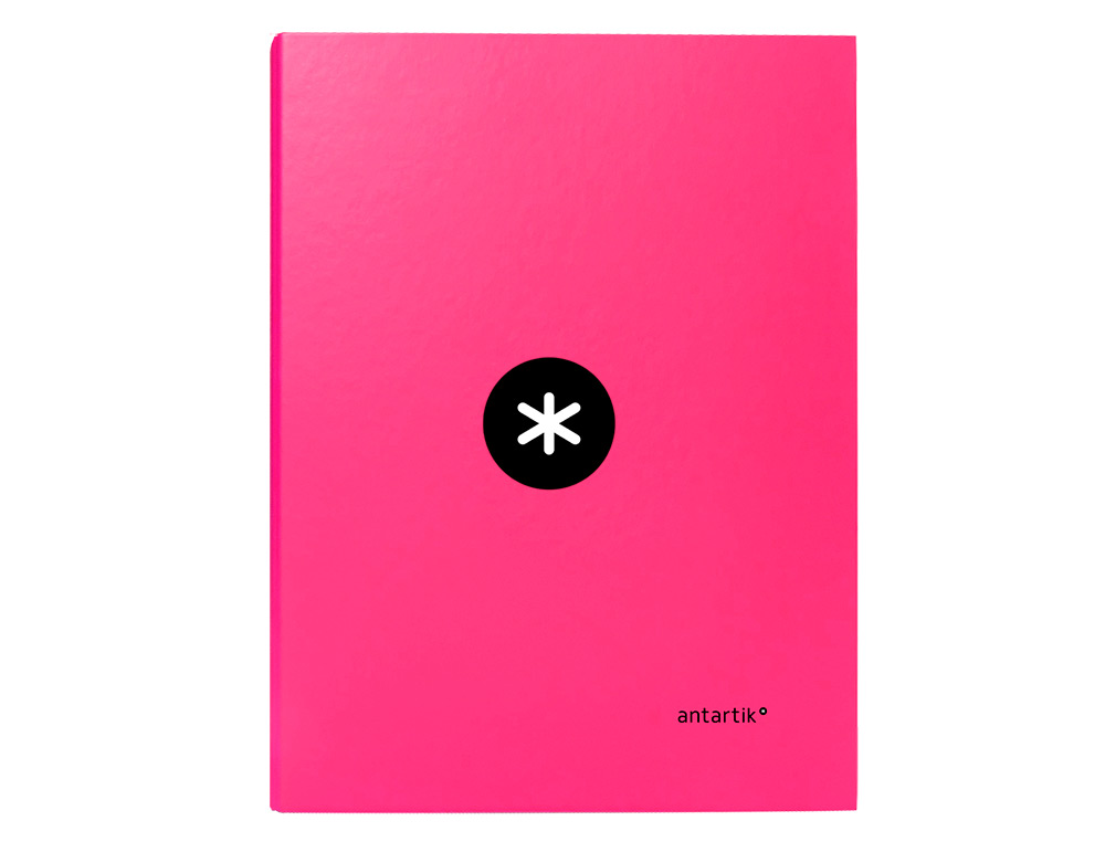 CLASSEUR ANTARTIK 4 ANNEAUX RONDS 25MM A4 CARTON REMBORDE COLORIS ROSE