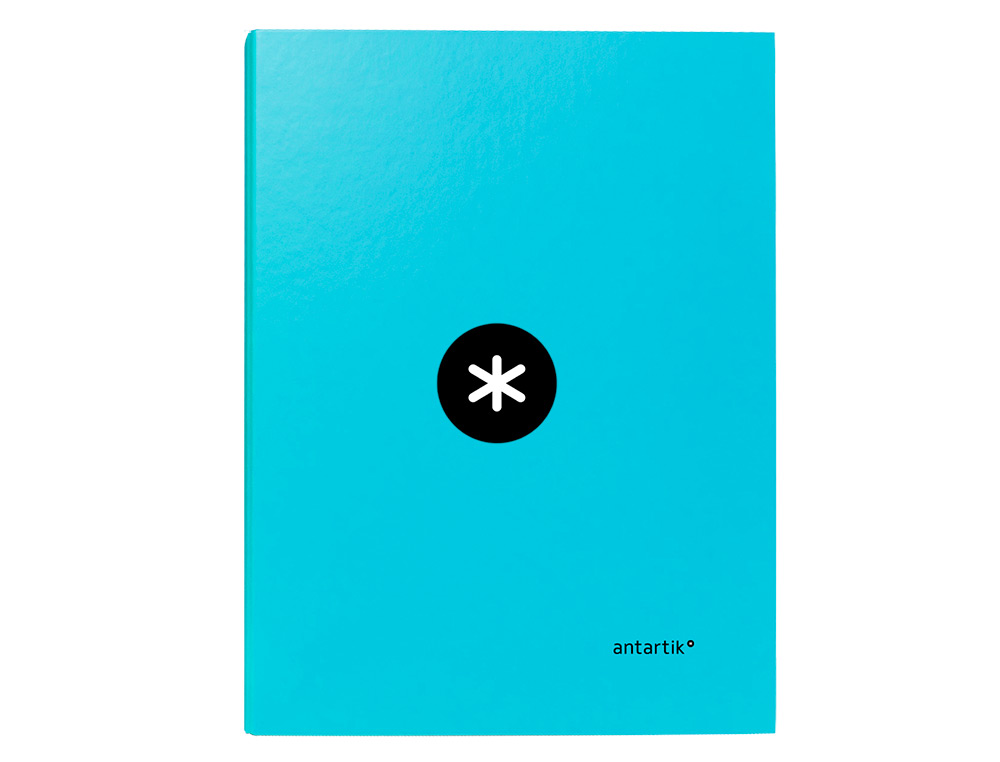 CLASSEUR ANTARTIK 4 ANNEAUX RONDS 25MM A4 CARTON REMBORDE COLORIS TURQUOISE