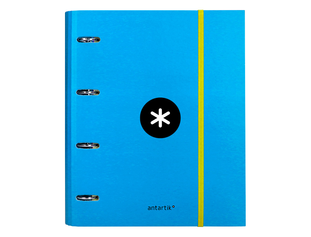 CLASSEUR ANTARTIK 4 ANNEAUX RONDS 40MM A4 CARTON REMBORDE FEUILLETS MOBILES QUADRILLAGE 5MM COLORIS BLEU