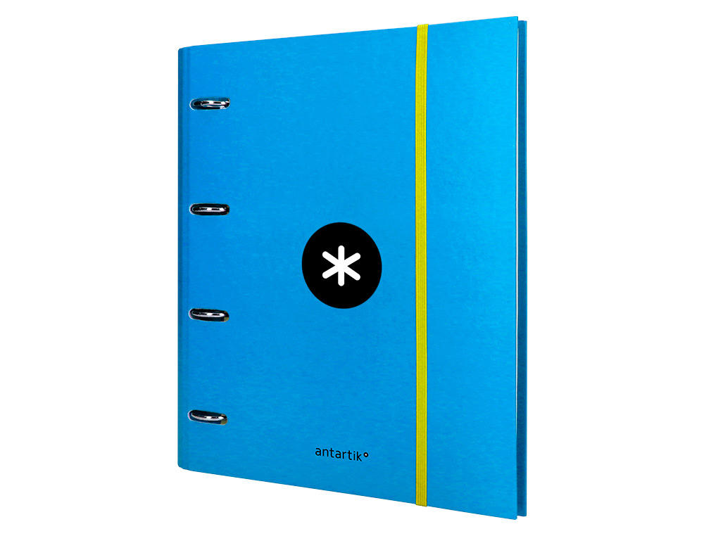 CLASSEUR ANTARTIK 4 ANNEAUX RONDS 40MM A4 CARTON REMBORDE FEUILLETS MOBILES QUADRILLAGE 5MM COLORIS BLEU