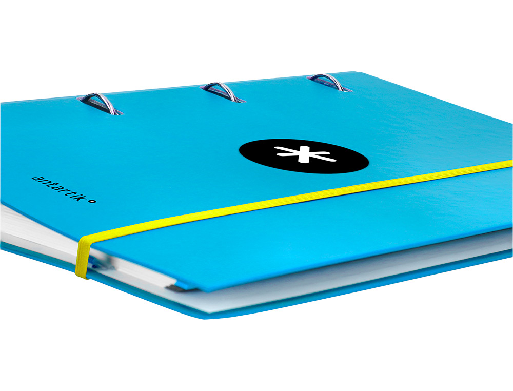 CLASSEUR ANTARTIK 4 ANNEAUX RONDS 40MM A4 CARTON REMBORDE FEUILLETS MOBILES QUADRILLAGE 5MM COLORIS BLEU