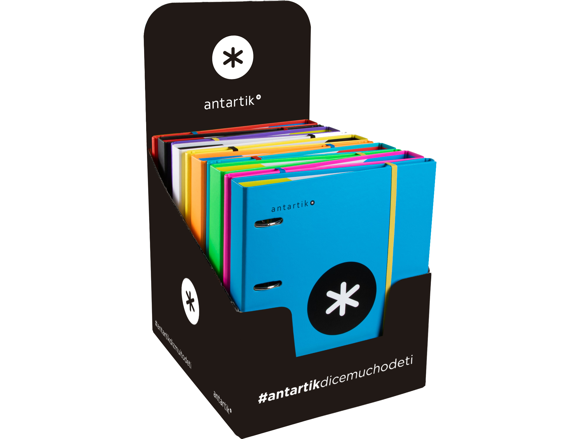 CLASSEUR ANTARTIK 4 ANNEAUX RONDS 40MM A4 CARTON REMBORDE FEUILLETS MOBILES Q5X5 COLORISASSORTIS