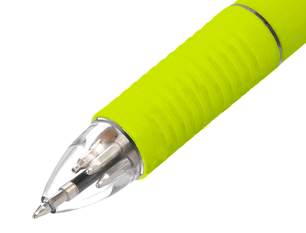 STYLO-BILLE LIDERPAPEL 5 EN 1 POINTE 0.5MM TRAIT 0.7MM RÉTRACTABLE 4 COULEURS D'ENCRE PORTE-MINE 0.5MM GOMME
