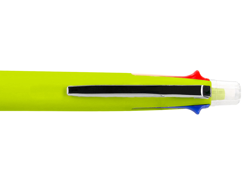 STYLO-BILLE LIDERPAPEL 5 EN 1 POINTE 0.5MM TRAIT 0.7MM RÉTRACTABLE 4 COULEURS D'ENCRE PORTE-MINE 0.5MM GOMME