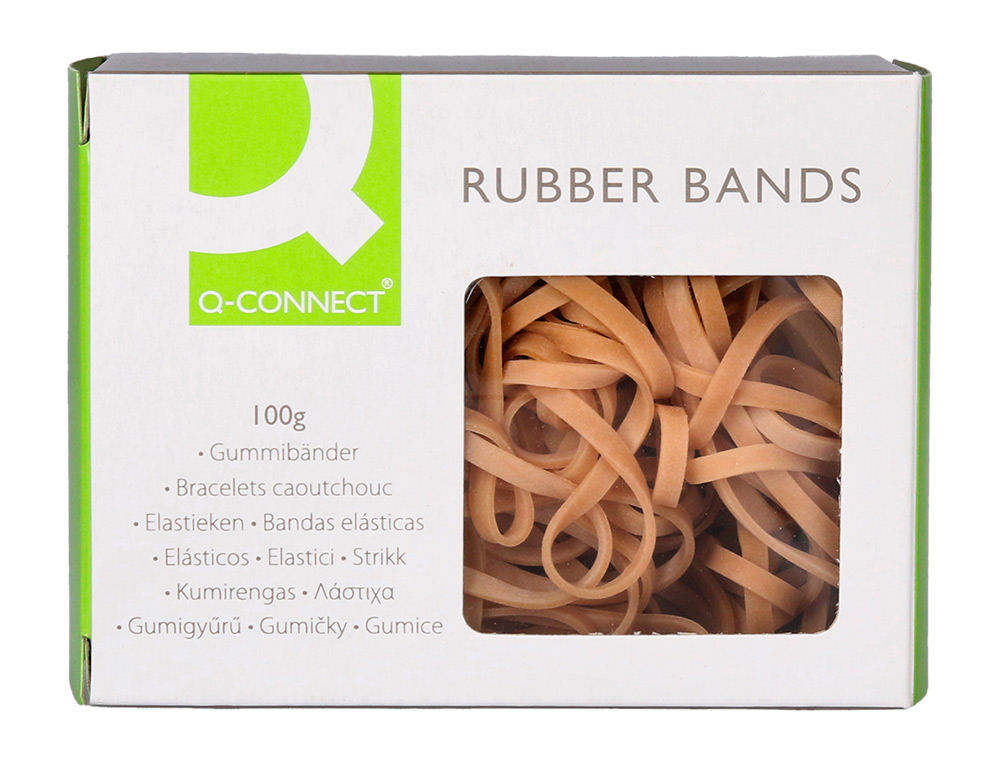 BRACELET CAOUTCHOUC Q-CONNECT N.33 90X3MM BOTE FENTRE 100G