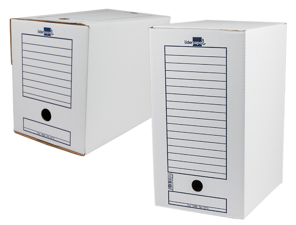 BOITE A ARCHIVES LIDERPAPEL CARTON RECYCLE 325G/M2 DOS 200MM 367X200X251MM COLORIS BLANC