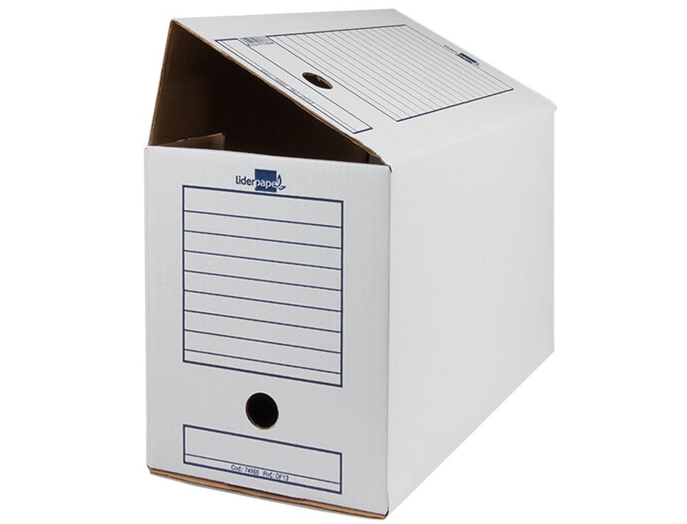 BOITE A ARCHIVES LIDERPAPEL CARTON RECYCLE 325G/M2 DOS 200MM 367X200X251MM COLORIS BLANC