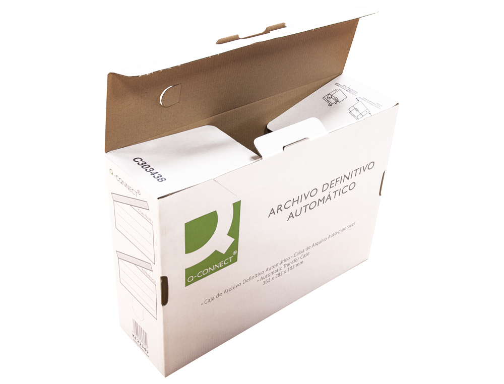 BOITE CLASSEMENT Q-CONNECT CARTON RECYCLE ONGLET DE      VERROUILLAGE 255X360X100MM