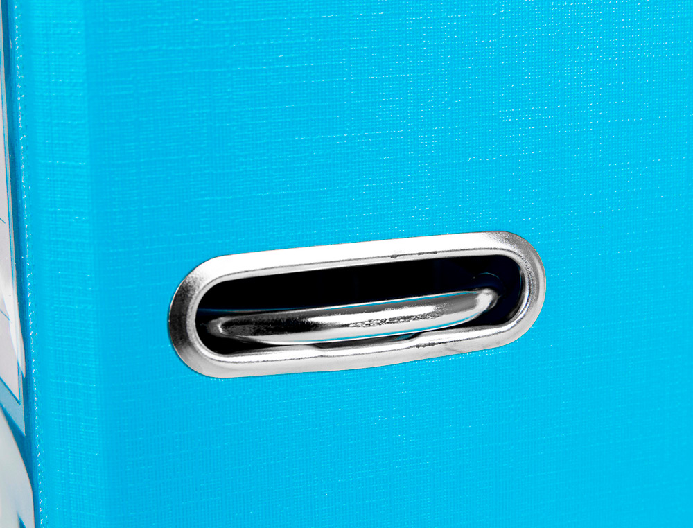 CLASSEUR LEVIER LIDERPAPEL DOCUMENTA A4+ CARTON REMBORDE DOS 75MM RADO METALLIQUE COLORIS BLEU CIEL