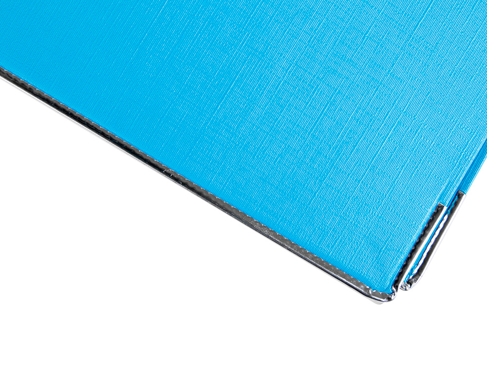 CLASSEUR LEVIER LIDERPAPEL DOCUMENTA A4+ CARTON REMBORDE DOS 75MM RADO METALLIQUE COLORIS BLEU CIEL