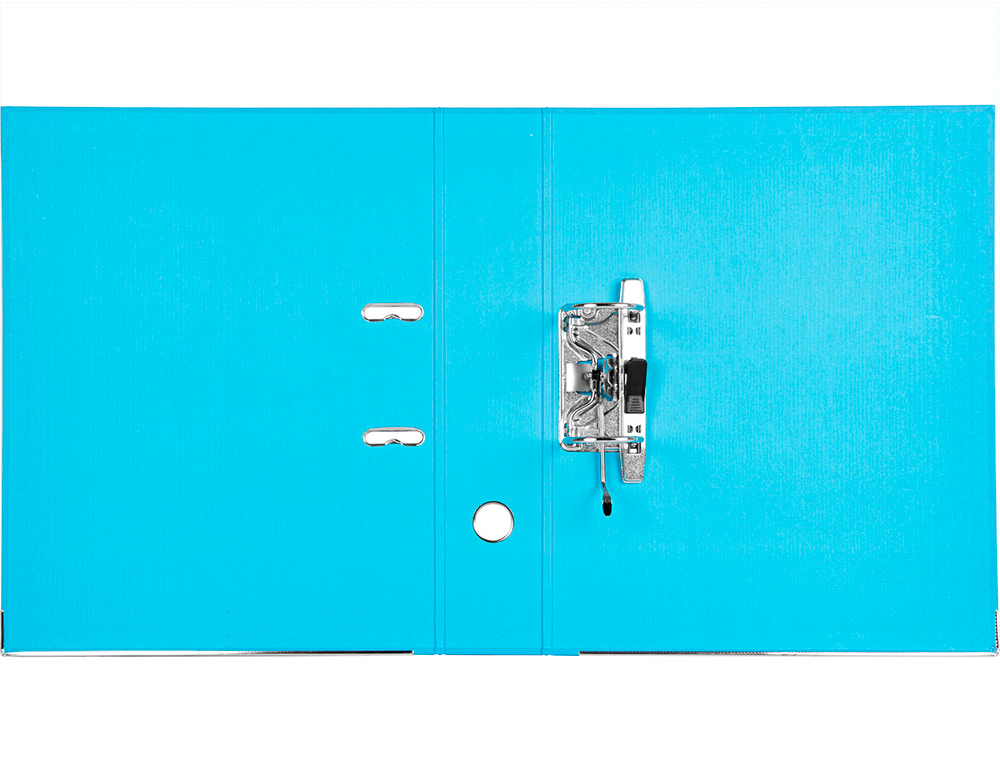 CLASSEUR LEVIER LIDERPAPEL DOCUMENTA A4+ CARTON REMBORDE DOS 75MM RADO METALLIQUE COLORIS BLEU CIEL