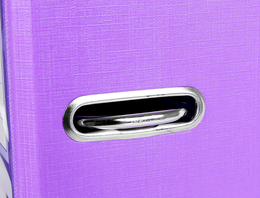 CLASSEUR LEVIER LIDERPAPEL DOCUMENTA A4+ CARTON REMBORDE DOS 75MM RADO METALLIQUE COLORIS LILAS