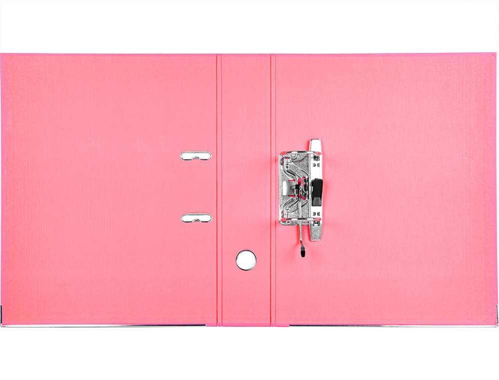 CLASSEUR LEVIER LIDERPAPEL DOCUMENTA A4+ CARTON REMBORDE DOS 75MM RADO METALLIQUE      COLORIS ROSE