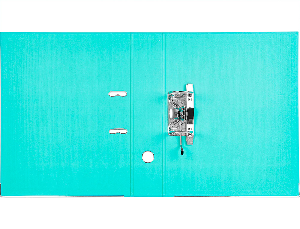 CLASSEUR LEVIER LIDERPAPEL DOCUMENTA A4+ CARTON REMBORDE DOS 75MM RADO METALLIQUE COLORIS VERT CLAIR