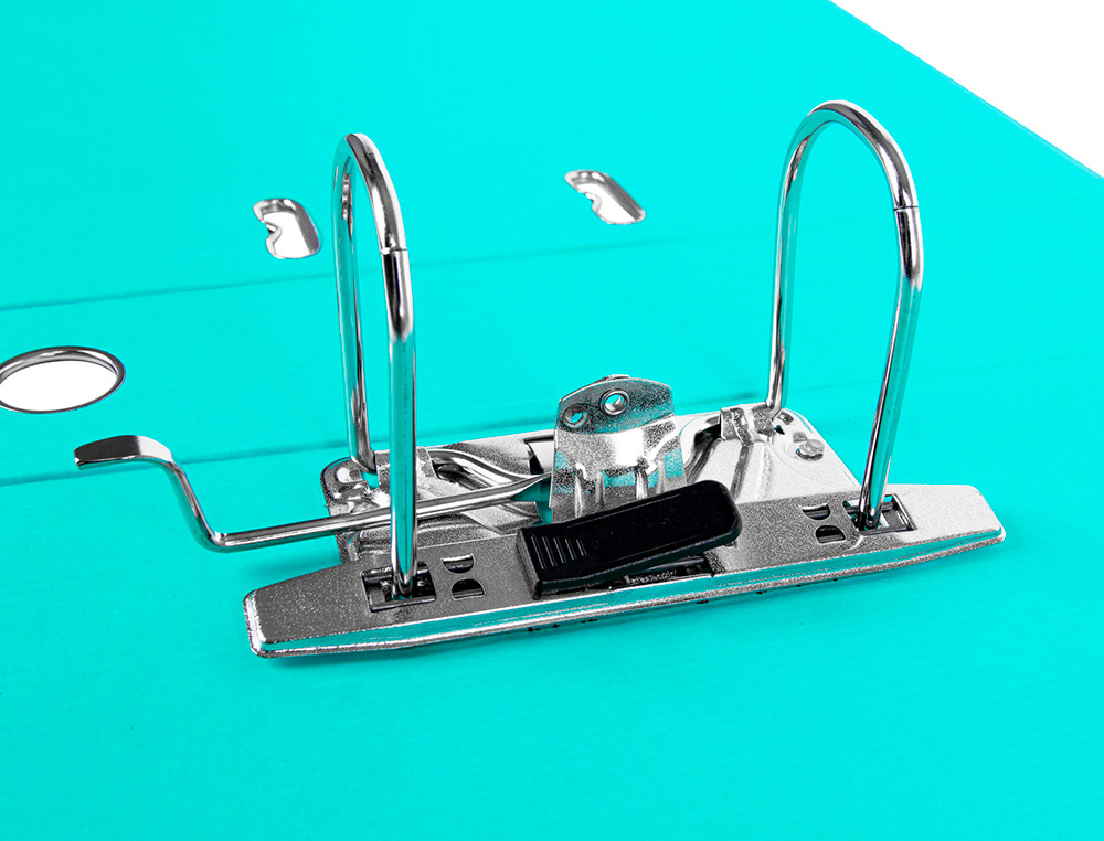 CLASSEUR LEVIER LIDERPAPEL DOCUMENTA A4+ CARTON REMBORDE DOS 75MM RADO METALLIQUE COLORIS VERT CLAIR