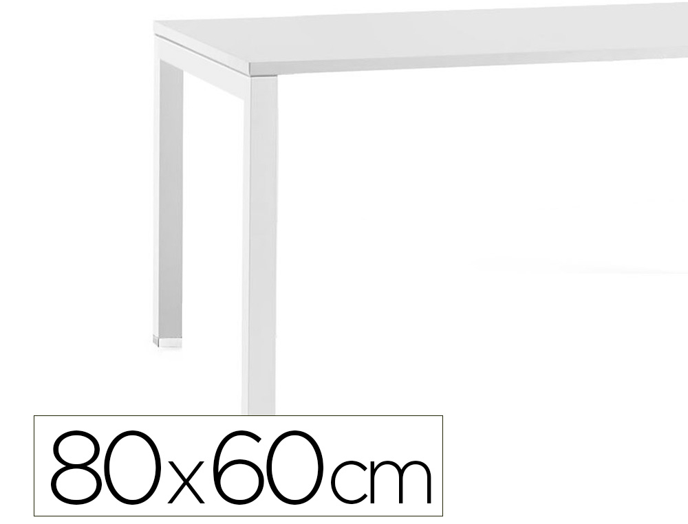 RETOUR DE BUREAU MT INTERNATIONAL PLATEAU BLANC MELAMIN 25MM PIETEMENT ARCHE COLORIS BLANC 80X60CM