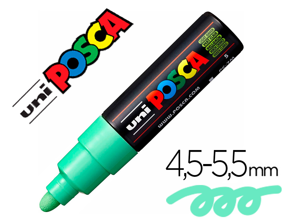 MARQUEUR PEINTURE POSCA PC7M POINTE LARGE CONIQUE ENCRE    INODORE COUVRANTE MISCIBLE    TOUS SUPPORTS COLORIS VERT