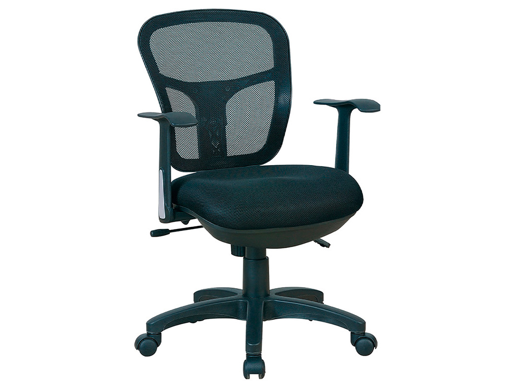 SIEGE DE BUREAU MT INTERNATIONAL MT1373 DOSSIER  EN RESILLE NOIR REGLABLE AVEC ACCOUDOIR NOIR