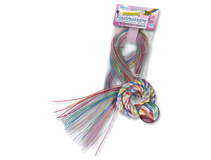 SCOUBIDOU FOLIA 1.8MMX100CM COLORIS ASSORTIS PAILLETS SACHET 50 UNITS