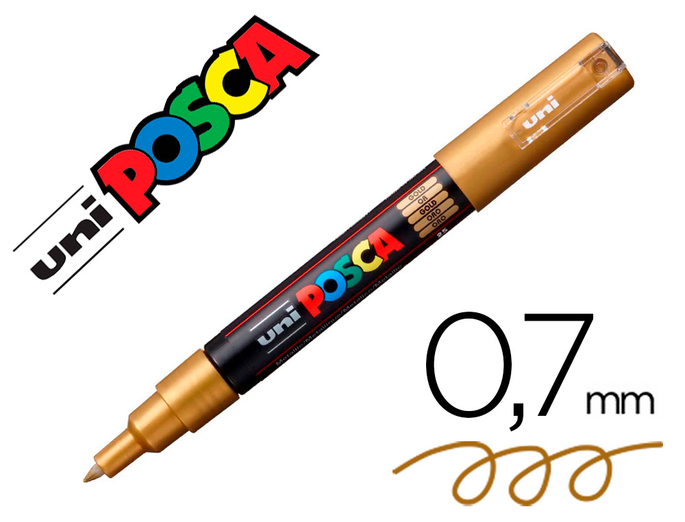MARQUEUR POSCA PC1MC BASE EAU POINTE CONIQUE EXTRA FINE     0,7MM SANS                    ODEURS/ALCOOL/SOLVANT TOUS