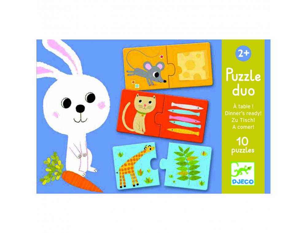 JEUX D ASSOCIATION DJECO PUZZLE DUO A TABLE 2 X 10     PIECES