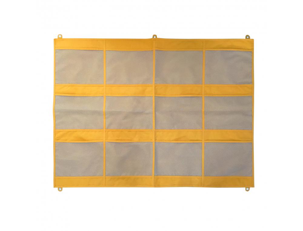 POCHETTE ACHOKA RANGEMENT MURAL FILET SYNTHETIQUE 5     OEILLETS ACCROCHE DIM         25X19.5CM LOT DE 12