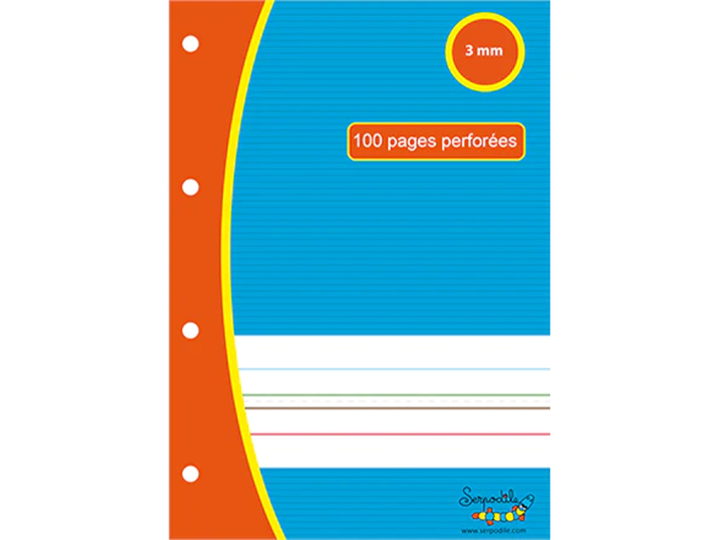 FEUILLETS MOBILES HAMELIN SERPODILE PERFORES A4 100     PAGES DOUBLE LIGNE 3MM NIVEAU 3
