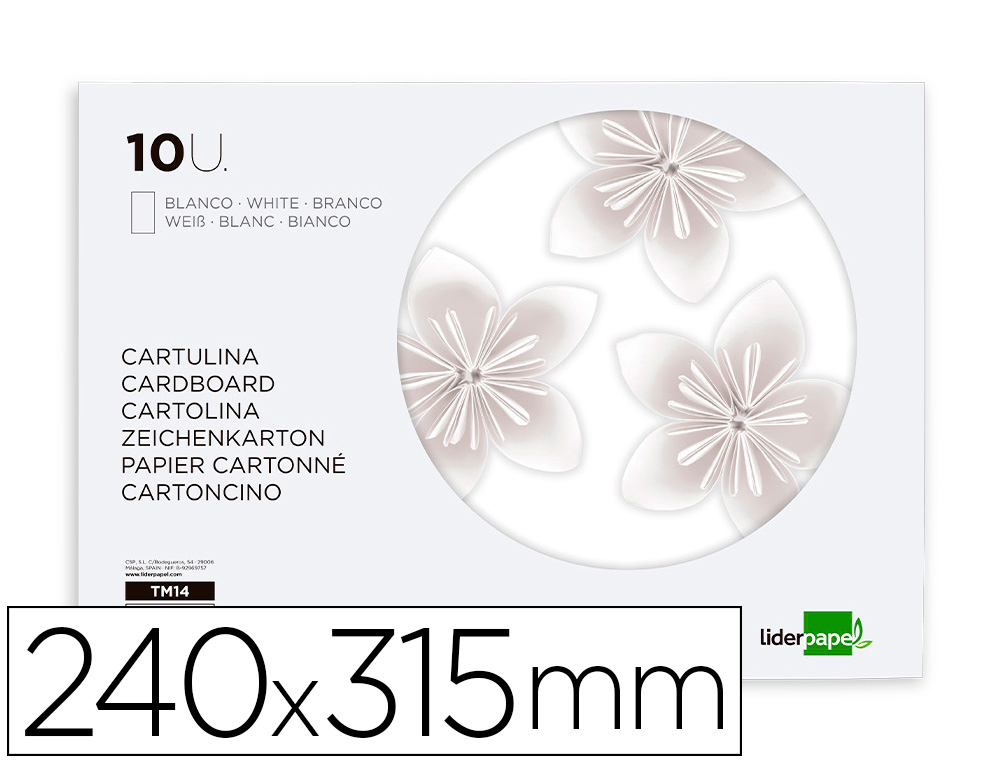 BLOC PAPIER DESSIN LIDERPAPEL 240X315MM 180G/M2 10F COLORIS BLANC