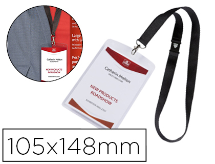 BADGE AVERY GRAND FORMAT AVEC TOUR DE COU ET 12 INSERTS MICROPERFORS IMPRIMABLES FORMAT A6 105X148MM LOT 10 UNITS