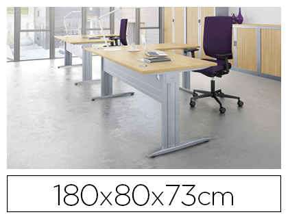 BUREAU EOL IDOL PITEMENT ALUMINIUM 180X80CM DCOR CHNE CLAIR